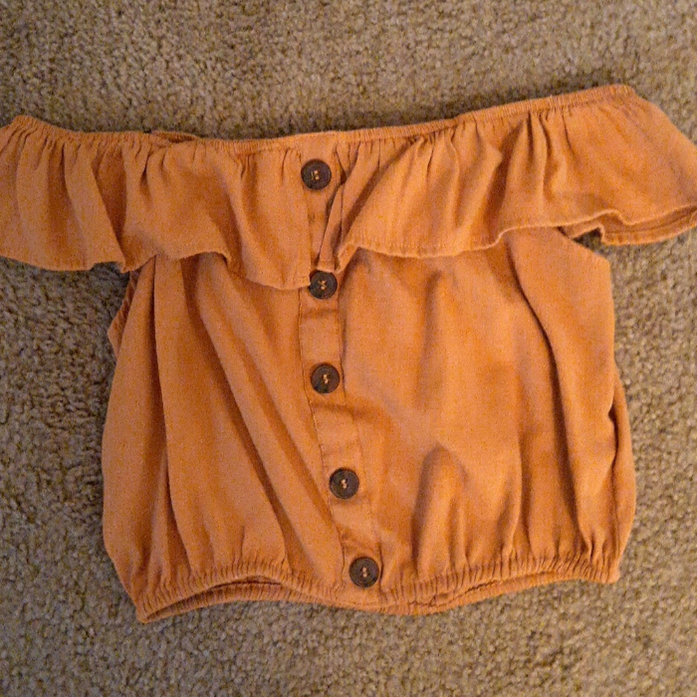 Off the shoulder orange crop top